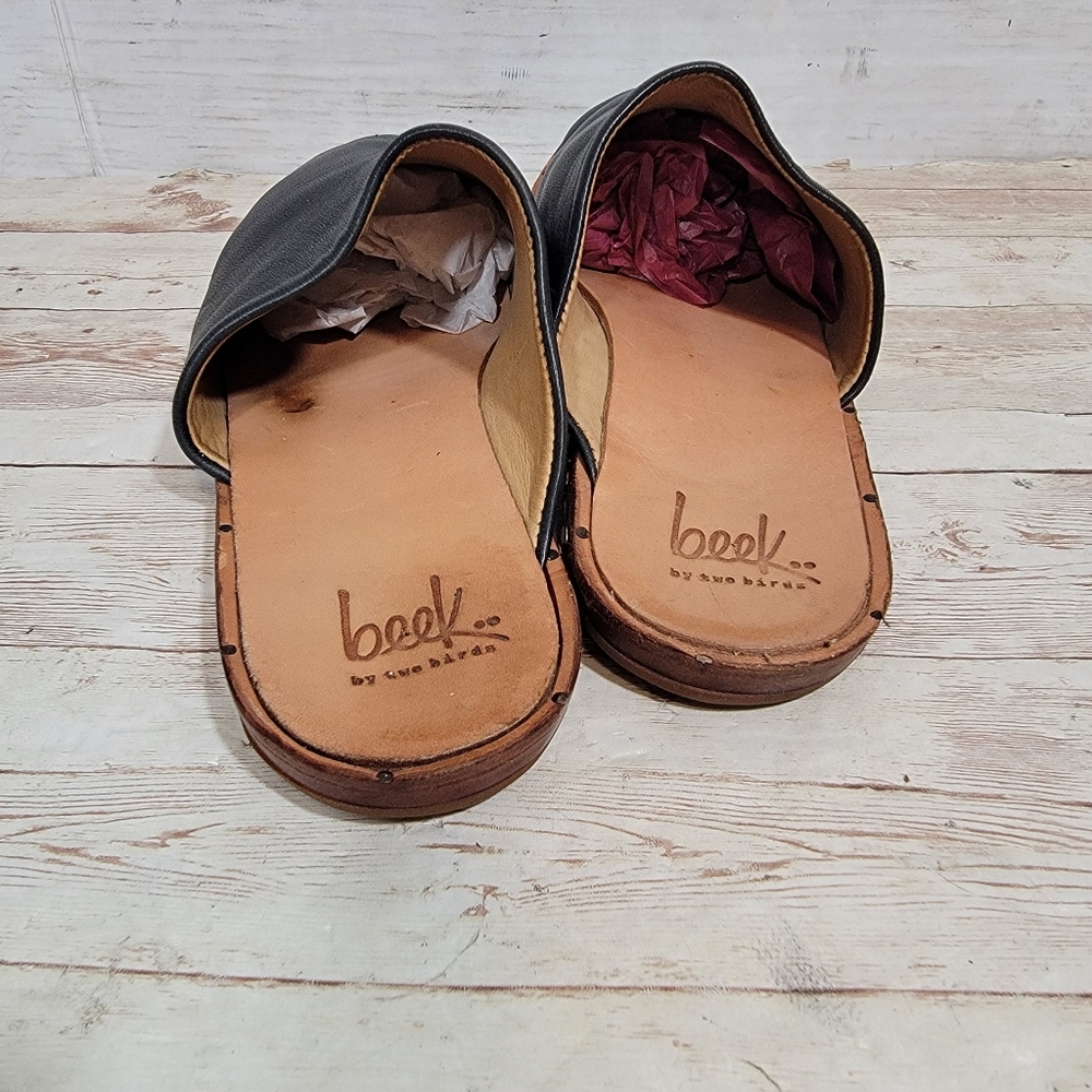 Beek Seagull  Mules in black leather - Picture 6 of 11